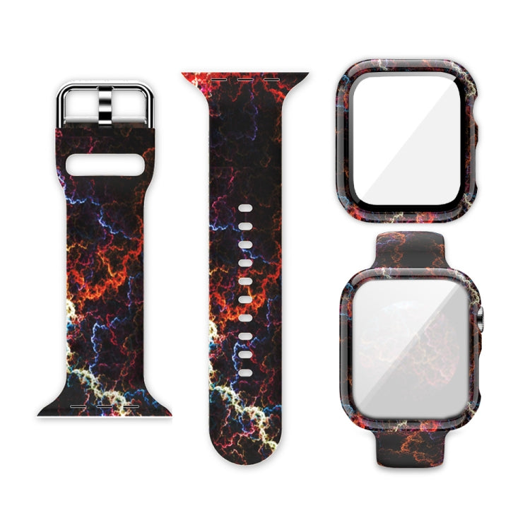 Bracelet de montre de remplacement intégré avec impression en silicone, For Apple Watch Series 6 / 5 / 4 / Watch SE 44mm, For Apple Watch Series 6 / 5 / 4 / Watch SE 40mm, For Apple Watch Series 3 & 2 & 1 42mm, For Apple Watch Series 3 & 2 & 1 38mm