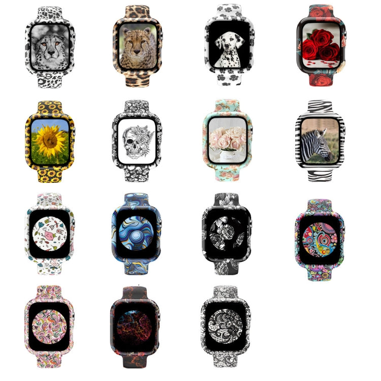 Bracelet de montre de remplacement intégré avec impression en silicone, For Apple Watch Series 6 / 5 / 4 / Watch SE 44mm, For Apple Watch Series 6 / 5 / 4 / Watch SE 40mm, For Apple Watch Series 3 & 2 & 1 42mm, For Apple Watch Series 3 & 2 & 1 38mm