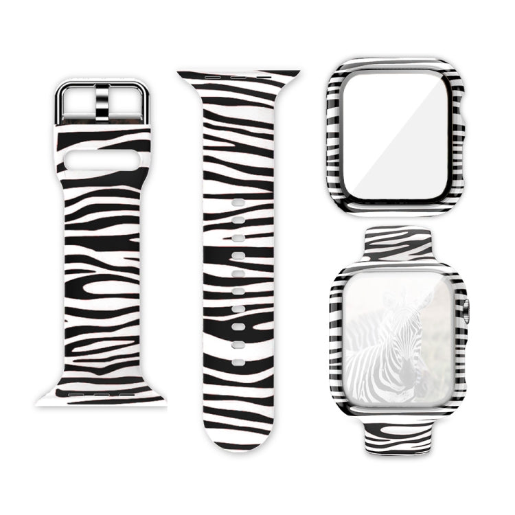 Bracelet de montre de remplacement intégré avec impression en silicone, For Apple Watch Series 6 / 5 / 4 / Watch SE 44mm, For Apple Watch Series 6 / 5 / 4 / Watch SE 40mm, For Apple Watch Series 3 & 2 & 1 42mm, For Apple Watch Series 3 & 2 & 1 38mm