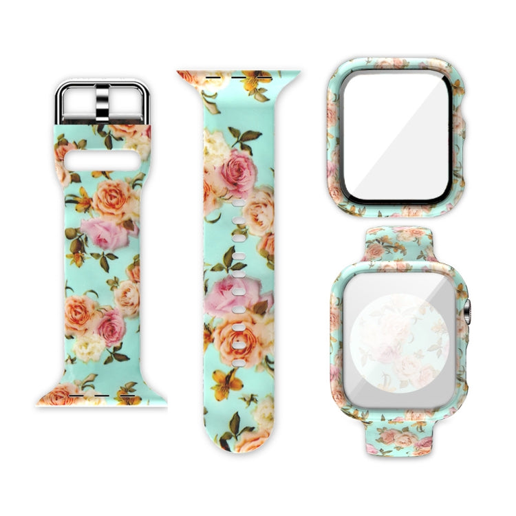 Bracelet de montre de remplacement intégré avec impression en silicone, For Apple Watch Series 6 / 5 / 4 / Watch SE 44mm, For Apple Watch Series 6 / 5 / 4 / Watch SE 40mm, For Apple Watch Series 3 & 2 & 1 42mm, For Apple Watch Series 3 & 2 & 1 38mm