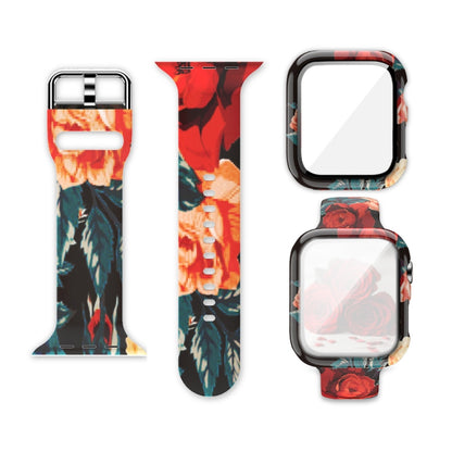 Bracelet de montre de remplacement intégré avec impression en silicone, For Apple Watch Series 6 / 5 / 4 / Watch SE 44mm, For Apple Watch Series 6 / 5 / 4 / Watch SE 40mm, For Apple Watch Series 3 & 2 & 1 42mm, For Apple Watch Series 3 & 2 & 1 38mm