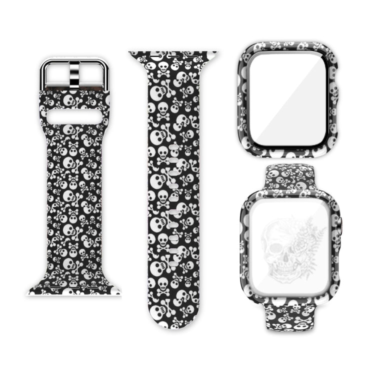 Bracelet de montre de remplacement intégré avec impression en silicone, For Apple Watch Series 6 / 5 / 4 / Watch SE 44mm, For Apple Watch Series 6 / 5 / 4 / Watch SE 40mm, For Apple Watch Series 3 & 2 & 1 42mm, For Apple Watch Series 3 & 2 & 1 38mm