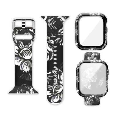 Bracelet de montre de remplacement intégré avec impression en silicone, For Apple Watch Series 6 / 5 / 4 / Watch SE 44mm, For Apple Watch Series 6 / 5 / 4 / Watch SE 40mm, For Apple Watch Series 3 & 2 & 1 42mm, For Apple Watch Series 3 & 2 & 1 38mm
