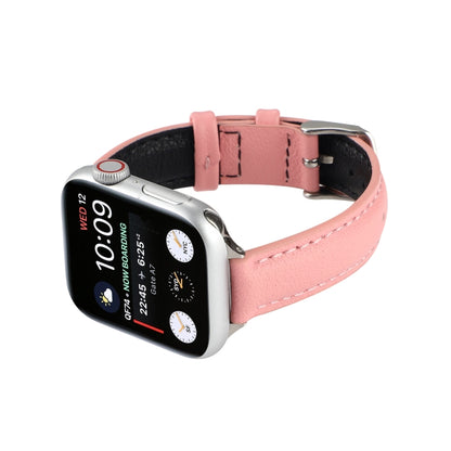 Bracelet de montre en cuir véritable mince de 14 mm pour la série Apple Watch, 7 45mm / 6 & SE & 5 & 4 44mm / 3 & 2 & 1 42mm, 7 41mm / 6 & SE & 5 & 4 40mm / 3 & 2 & 1 38mm