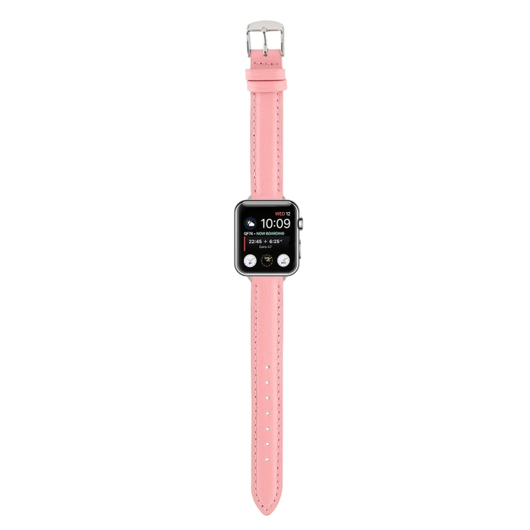 Bracelet de montre en cuir véritable mince de 14 mm pour la série Apple Watch, 7 45mm / 6 & SE & 5 & 4 44mm / 3 & 2 & 1 42mm, 7 41mm / 6 & SE & 5 & 4 40mm / 3 & 2 & 1 38mm