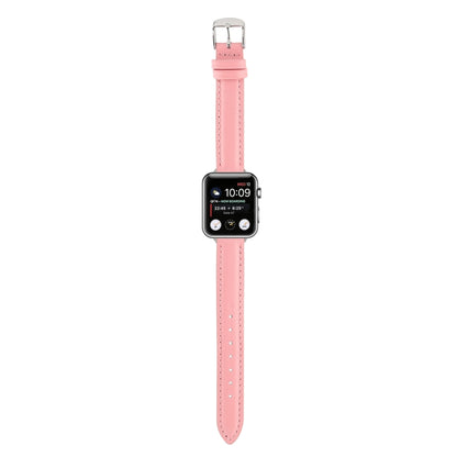 Bracelet de montre en cuir véritable mince de 14 mm pour la série Apple Watch, 7 45mm / 6 & SE & 5 & 4 44mm / 3 & 2 & 1 42mm, 7 41mm / 6 & SE & 5 & 4 40mm / 3 & 2 & 1 38mm