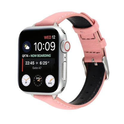 Bracelet de montre en cuir véritable mince de 14 mm pour la série Apple Watch, 7 45mm / 6 & SE & 5 & 4 44mm / 3 & 2 & 1 42mm, 7 41mm / 6 & SE & 5 & 4 40mm / 3 & 2 & 1 38mm