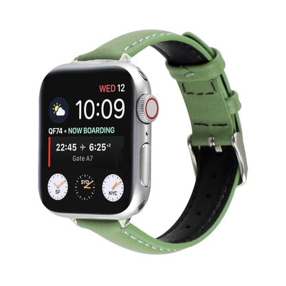 Bracelet de montre en cuir véritable mince de 14 mm pour la série Apple Watch, 7 45mm / 6 & SE & 5 & 4 44mm / 3 & 2 & 1 42mm, 7 41mm / 6 & SE & 5 & 4 40mm / 3 & 2 & 1 38mm