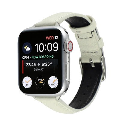 Bracelet de montre en cuir véritable mince de 14 mm pour la série Apple Watch, 7 45mm / 6 & SE & 5 & 4 44mm / 3 & 2 & 1 42mm, 7 41mm / 6 & SE & 5 & 4 40mm / 3 & 2 & 1 38mm