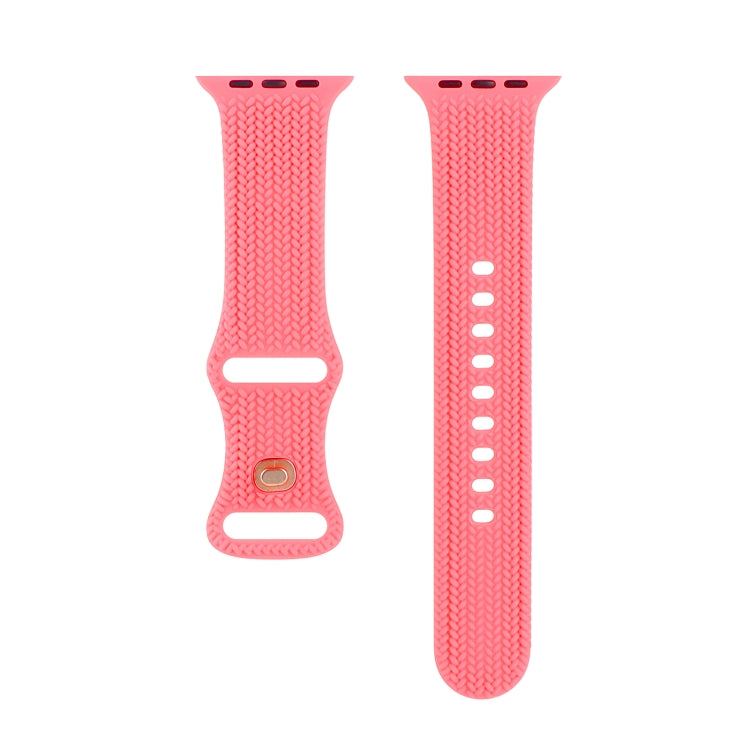 Bracelet de montre en silicone à boucle à motif tissé en forme de 8 pour la série Apple Watch, 7 45mm / 6 & SE & 5 & 4 44mm / 3 & 2 & 1 42mm, 7 41mm / 6 & SE & 5 & 4 40mm / 3 & 2 & 1 38mm