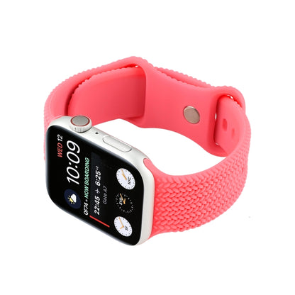 Bracelet de montre en silicone à boucle à motif tissé en forme de 8 pour la série Apple Watch, 7 45mm / 6 & SE & 5 & 4 44mm / 3 & 2 & 1 42mm, 7 41mm / 6 & SE & 5 & 4 40mm / 3 & 2 & 1 38mm