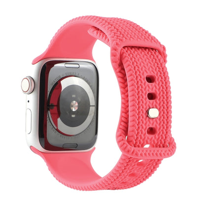 Bracelet de montre en silicone à boucle à motif tissé en forme de 8 pour la série Apple Watch, 7 45mm / 6 & SE & 5 & 4 44mm / 3 & 2 & 1 42mm, 7 41mm / 6 & SE & 5 & 4 40mm / 3 & 2 & 1 38mm