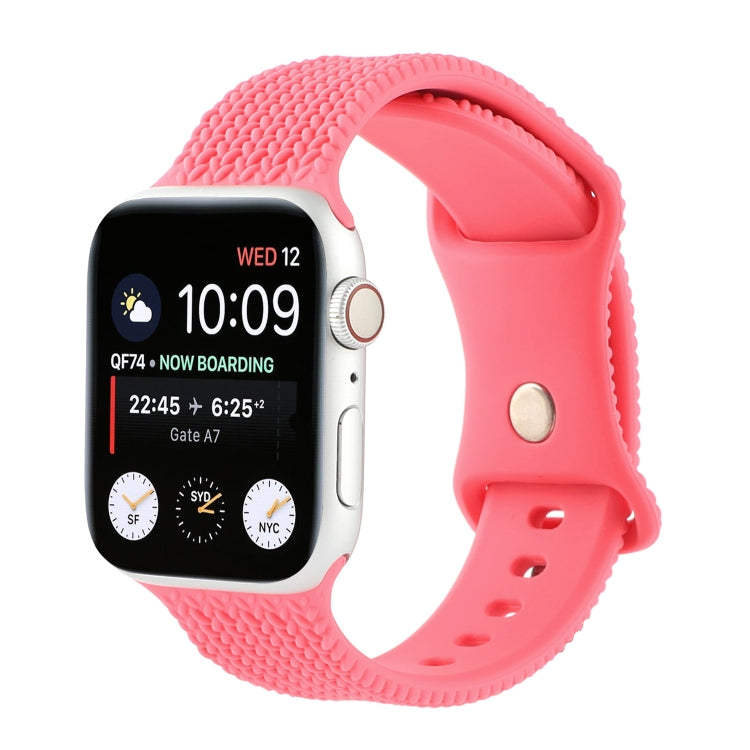 Bracelet de montre en silicone à boucle à motif tissé en forme de 8 pour la série Apple Watch, 7 45mm / 6 & SE & 5 & 4 44mm / 3 & 2 & 1 42mm, 7 41mm / 6 & SE & 5 & 4 40mm / 3 & 2 & 1 38mm