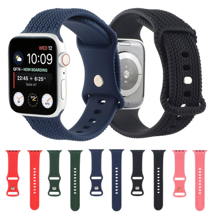 Bracelet de montre en silicone à boucle à motif tissé en forme de 8 pour la série Apple Watch, 7 45mm / 6 & SE & 5 & 4 44mm / 3 & 2 & 1 42mm, 7 41mm / 6 & SE & 5 & 4 40mm / 3 & 2 & 1 38mm