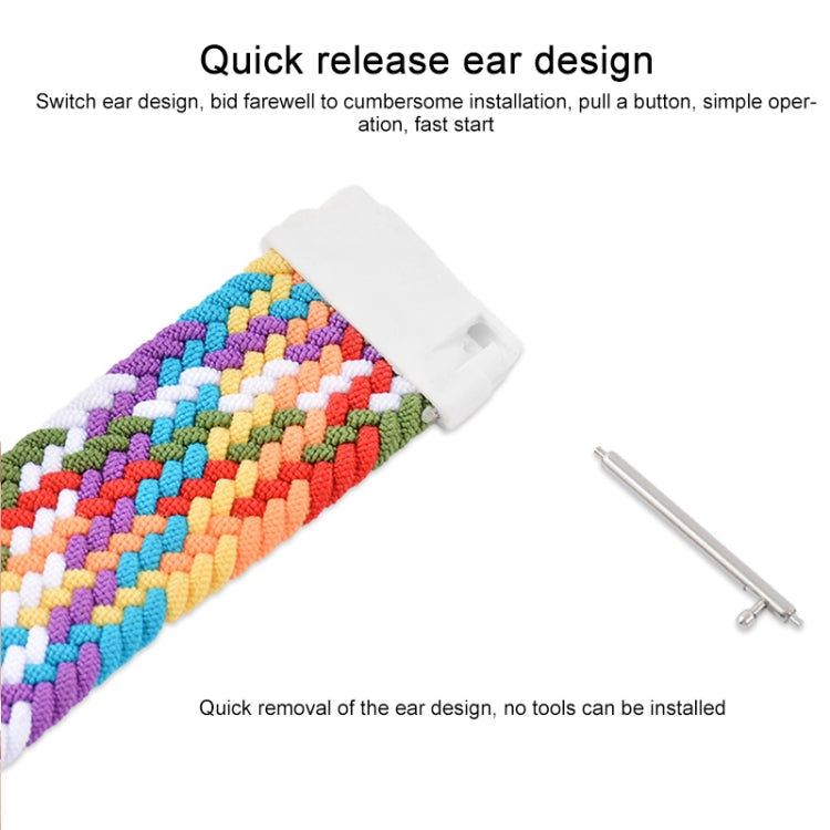 Pour Samsung Galaxy Watch 46mm Réglable Nylon Tressé Élasticité Bracelet De Remplacement Bracelet De Montre, 125mm, 135mm, 145mm, 155mm, 165mm