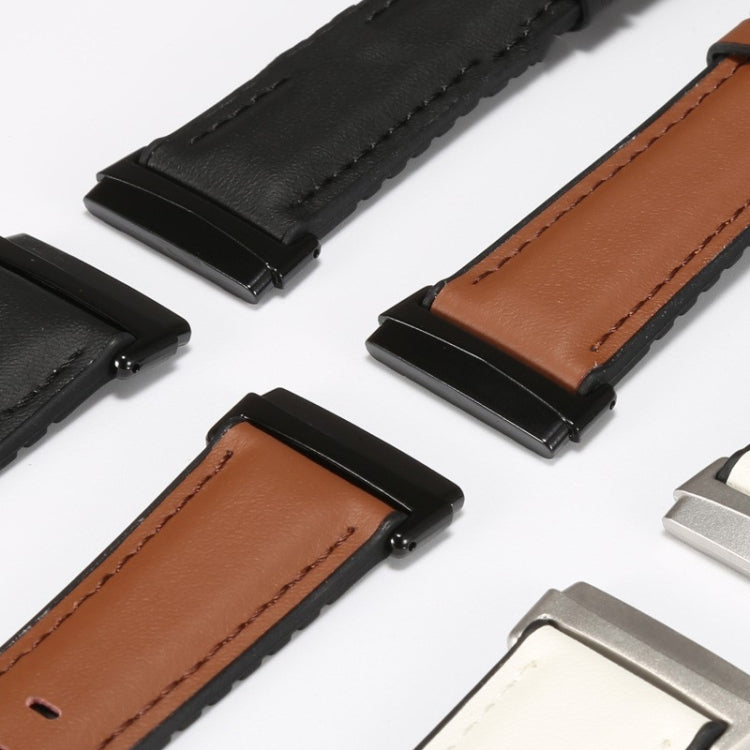 Bracelet de montre en cuir + silicone, For Fitbit Versa 3