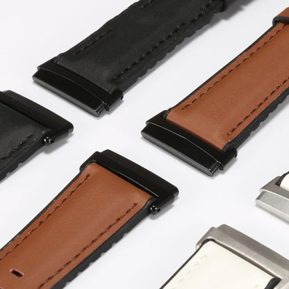 Bracelet de montre en cuir + silicone, For Fitbit Versa 3