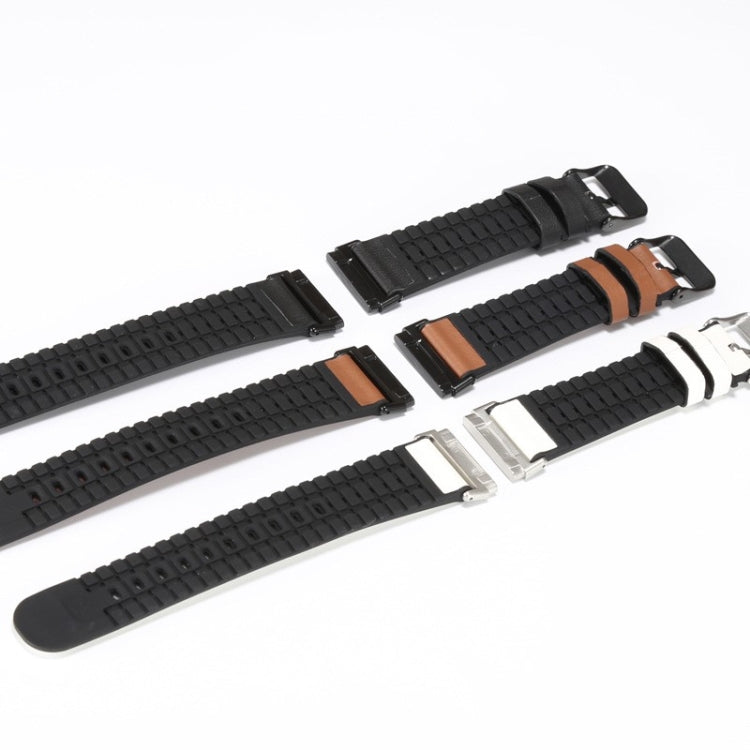 Bracelet de montre en cuir + silicone, For Fitbit Versa 3
