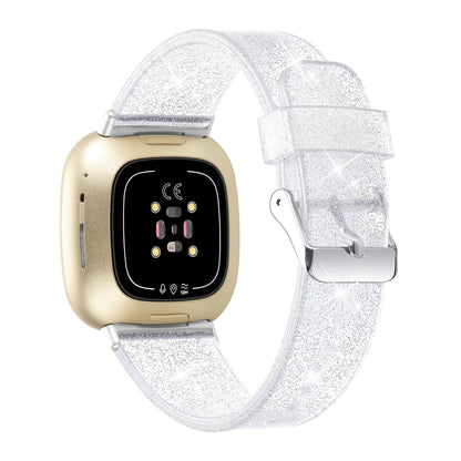 Bracelet de montre de remplacement en silicone en poudre scintillante, For Fitbit Versa 3