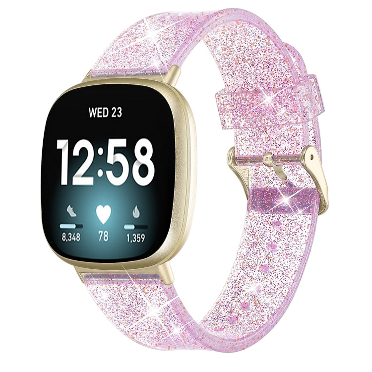 Bracelet de montre de remplacement en silicone en poudre scintillante, For Fitbit Versa 3