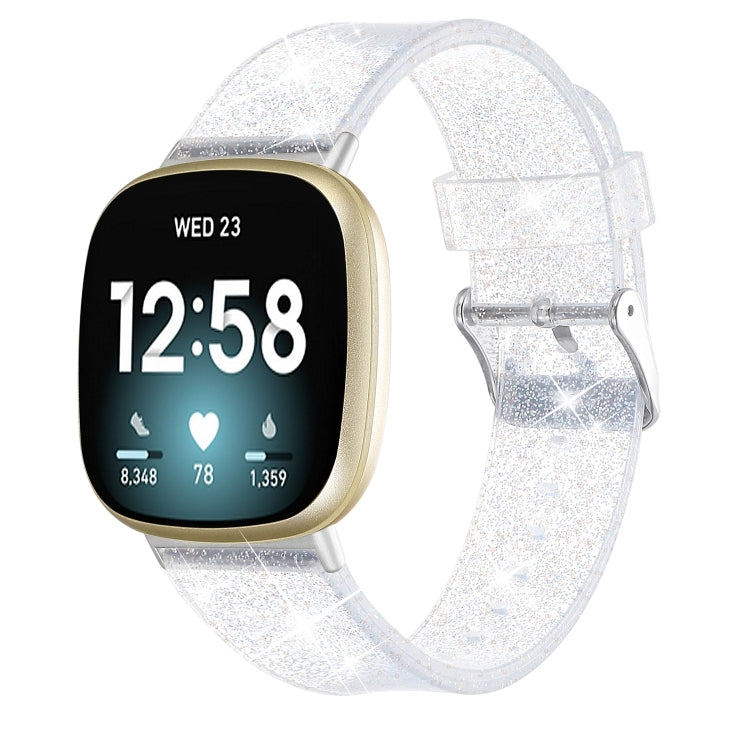 Bracelet de montre de remplacement en silicone en poudre scintillante, For Fitbit Versa 3