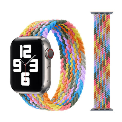 Bracelets de rechange en nylon tressé à tête métallique, taille : S 145 mm pour Apple Watch Series 6 & SE & 5 & 4 44 mm / 3 & 2 & 1 42 mm, S 145mm 44mm / 42mm