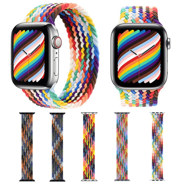 Bracelets de rechange en nylon tressé à tête métallique, taille : M 155 mm pour Apple Watch Series 6 & SE & 5 & 4 44 mm / 3 & 2 & 1 42 mm, M 155mm 44mm / 42mm