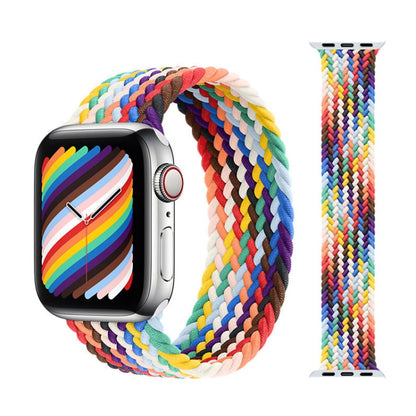 Bracelets de rechange en nylon tressé à tête métallique, taille : L 165 mm pour Apple Watch Series 6 & SE & 5 & 4 44 mm / 3 & 2 & 1 42 mm, L 165mm 44mm / 42mm