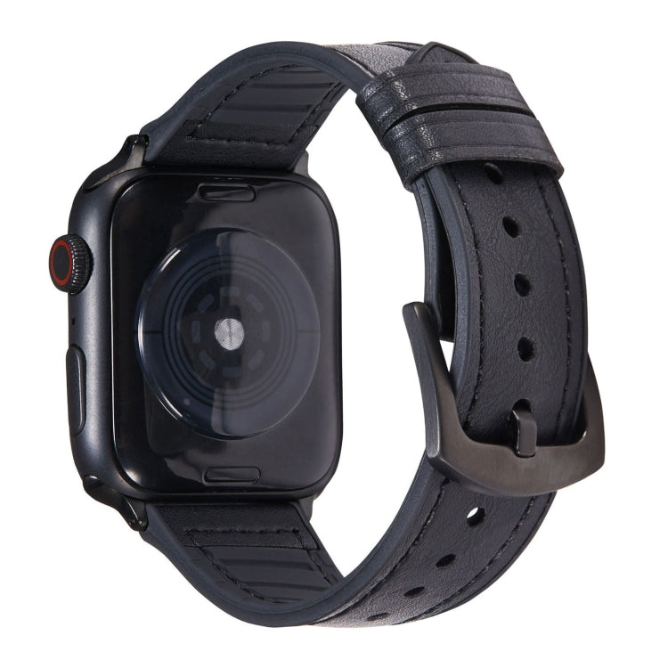 Bracelets de remplacement en cuir Crazy Horse Texture pour Apple Watch Series, 7 45mm / 6 & SE & 5 & 4 44mm / 3 & 2 & 1 42mm, 7 41mm / 6 & SE & 5 & 4 40mm / 3 & 2 & 1 38mm