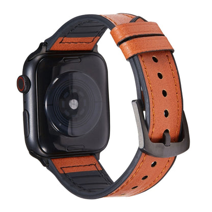 Bracelets de remplacement en cuir Crazy Horse Texture pour Apple Watch Series, 7 45mm / 6 & SE & 5 & 4 44mm / 3 & 2 & 1 42mm, 7 41mm / 6 & SE & 5 & 4 40mm / 3 & 2 & 1 38mm
