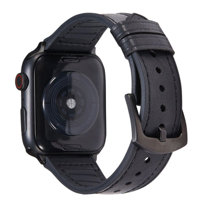 Bracelets de remplacement en cuir Crazy Horse Texture pour Apple Watch Series, 7 45mm / 6 & SE & 5 & 4 44mm / 3 & 2 & 1 42mm, 7 41mm / 6 & SE & 5 & 4 40mm / 3 & 2 & 1 38mm