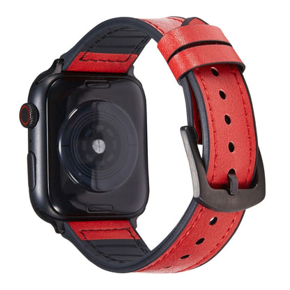 Bracelets de remplacement en cuir Crazy Horse Texture pour Apple Watch Series, 7 45mm / 6 & SE & 5 & 4 44mm / 3 & 2 & 1 42mm, 7 41mm / 6 & SE & 5 & 4 40mm / 3 & 2 & 1 38mm