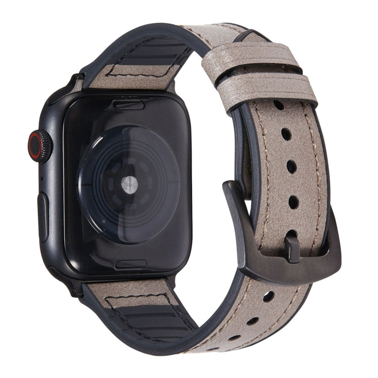 Bracelets de remplacement en cuir Crazy Horse Texture pour Apple Watch Series, 7 45mm / 6 & SE & 5 & 4 44mm / 3 & 2 & 1 42mm, 7 41mm / 6 & SE & 5 & 4 40mm / 3 & 2 & 1 38mm