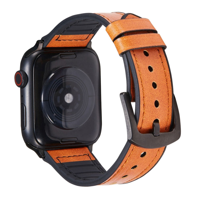 Bracelets de remplacement en cuir Crazy Horse Texture pour Apple Watch Series, 7 45mm / 6 & SE & 5 & 4 44mm / 3 & 2 & 1 42mm, 7 41mm / 6 & SE & 5 & 4 40mm / 3 & 2 & 1 38mm