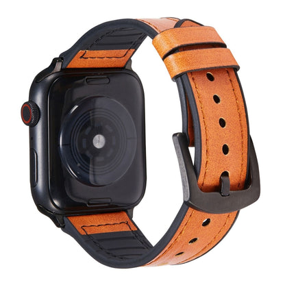 Bracelets de remplacement en cuir Crazy Horse Texture pour Apple Watch Series, 7 45mm / 6 & SE & 5 & 4 44mm / 3 & 2 & 1 42mm, 7 41mm / 6 & SE & 5 & 4 40mm / 3 & 2 & 1 38mm