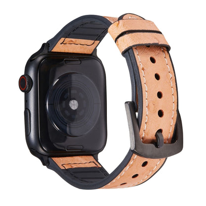 Bracelets de remplacement en cuir texturé d'autruche pour la série Apple Watch, 7 45mm / 6 & SE & 5 & 4 44mm / 3 & 2 & 1 42mm