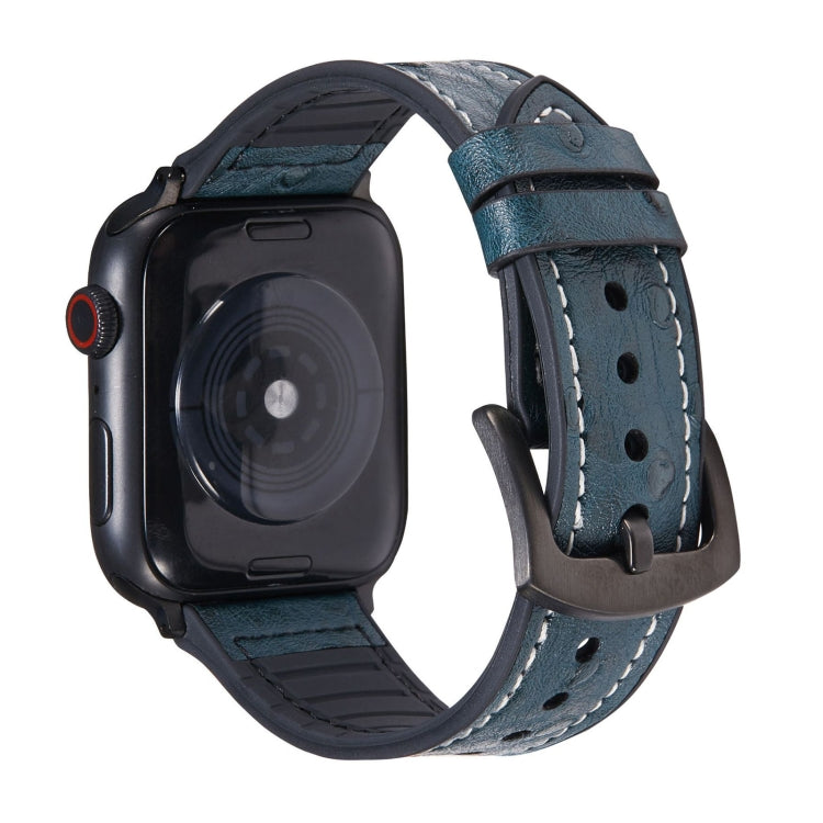 Bracelets de remplacement en cuir texturé d'autruche pour la série Apple Watch, 7 45mm / 6 & SE & 5 & 4 44mm / 3 & 2 & 1 42mm