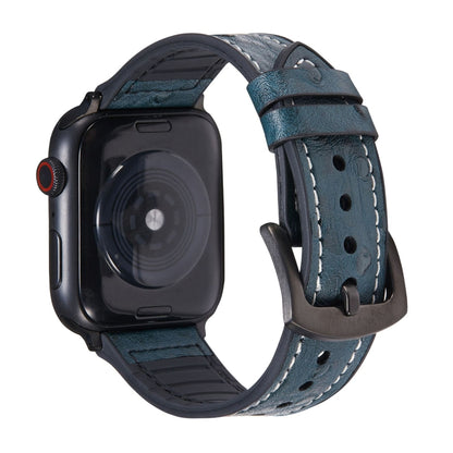 Bracelets de remplacement en cuir texturé d'autruche pour la série Apple Watch, 7 45mm / 6 & SE & 5 & 4 44mm / 3 & 2 & 1 42mm