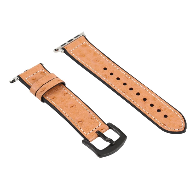 Bracelets de remplacement en cuir texturé d'autruche pour la série Apple Watch, 7 45mm / 6 & SE & 5 & 4 44mm / 3 & 2 & 1 42mm