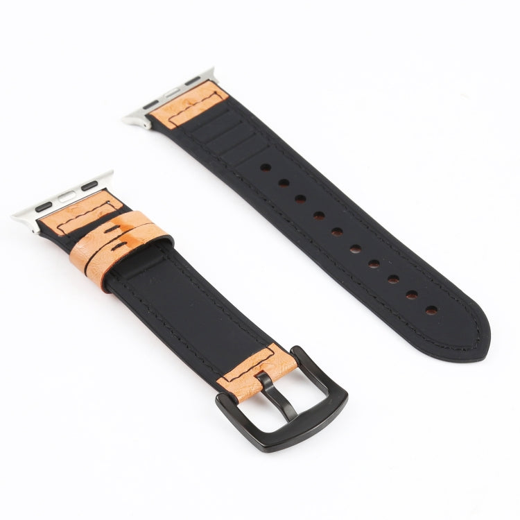 Bracelets de remplacement en cuir texturé d'autruche pour la série Apple Watch, 7 45mm / 6 & SE & 5 & 4 44mm / 3 & 2 & 1 42mm