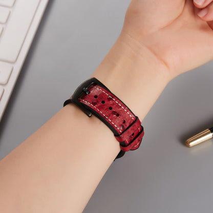Bracelets de remplacement en cuir texturé d'autruche pour la série Apple Watch, 7 45mm / 6 & SE & 5 & 4 44mm / 3 & 2 & 1 42mm