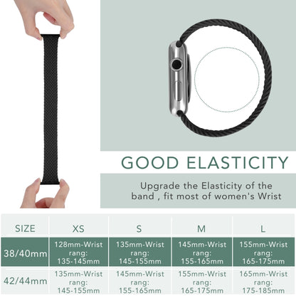 Bracelet de montre en nylon tressé à tête métallique de couleur unie pour Apple Watch Series 6 & SE & 5 & 4 40mm / 3 & 2 & 1 38mm, XS 128mm, S 135mm, M 145mm, L 155mm