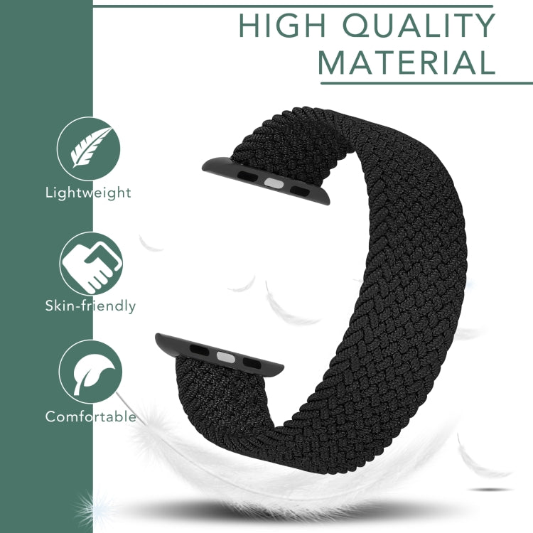 Bracelet de rechange en nylon tressé à tête métallique de couleur unie pour Apple Watch Series 6 & SE & 5 & 4 44mm / 3 & 2 & 1 42mm, XS 135mm, S 145mm, M 155mm, L 165mm