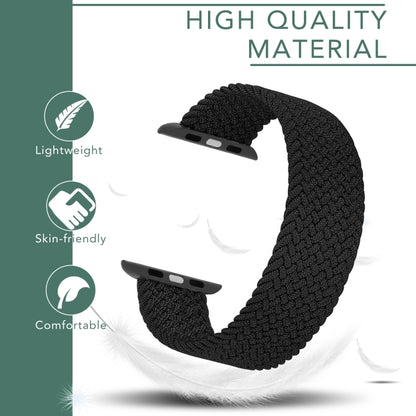 Bracelet de rechange en nylon tressé à tête métallique de couleur unie pour Apple Watch Series 6 & SE & 5 & 4 44mm / 3 & 2 & 1 42mm, XS 135mm, S 145mm, M 155mm, L 165mm