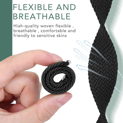 Bracelet de rechange en nylon tressé à tête métallique de couleur unie pour Apple Watch Series 6 & SE & 5 & 4 44mm / 3 & 2 & 1 42mm, XS 135mm, S 145mm, M 155mm, L 165mm