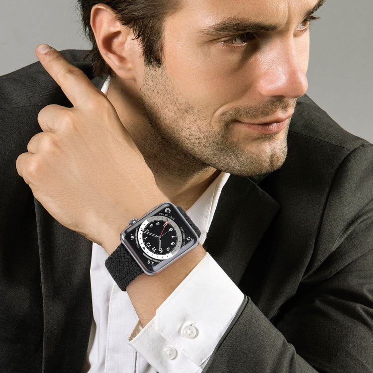 Bracelet de rechange en nylon tressé à tête métallique de couleur unie pour Apple Watch Series 6 & SE & 5 & 4 44mm / 3 & 2 & 1 42mm, XS 135mm, S 145mm, M 155mm, L 165mm