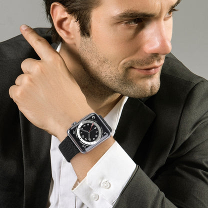 Bracelet de rechange en nylon tressé à tête métallique de couleur unie pour Apple Watch Series 6 & SE & 5 & 4 44mm / 3 & 2 & 1 42mm, XS 135mm, S 145mm, M 155mm, L 165mm