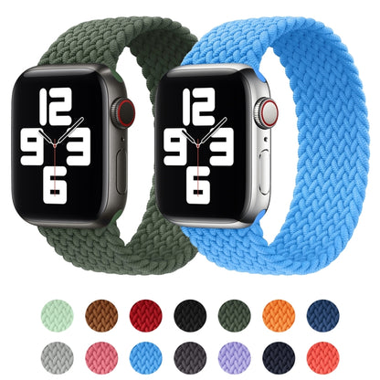 Bracelet de rechange en nylon tressé à tête métallique de couleur unie pour Apple Watch Series 6 & SE & 5 & 4 44mm / 3 & 2 & 1 42mm, XS 135mm, S 145mm, M 155mm, L 165mm
