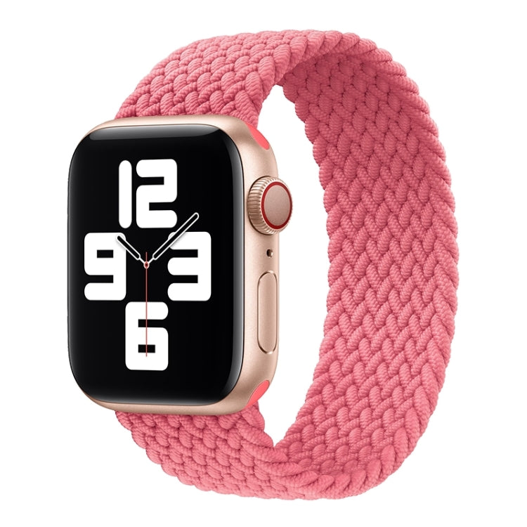 Bracelet de rechange en nylon tressé à tête métallique de couleur unie pour Apple Watch Series 6 & SE & 5 & 4 44mm / 3 & 2 & 1 42mm, XS 135mm, S 145mm, M 155mm, L 165mm