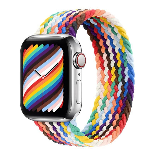 Bracelets de montre de rechange à boucle unique tressée arc-en-ciel, taille : S 135 mm pour Apple Watch Series 6 & SE & 5 & 4 44 mm / 3 & 2 & 1 42 mm, S 135mm 44mm / 42mm